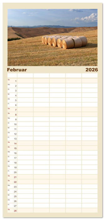 Crete Senesi - Highlights einer einzigartigen Region (CALVENDO Familienplaner 2026)