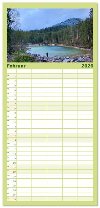 Alpenauszeit - Bergpause fürs Herz (CALVENDO Familienplaner 2026)