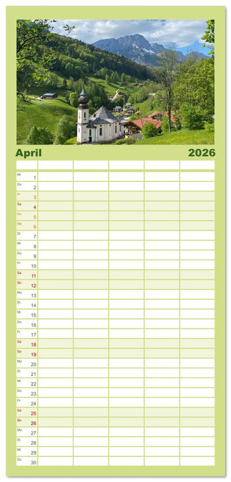 Alpenauszeit - Bergpause fürs Herz (CALVENDO Familienplaner 2026)