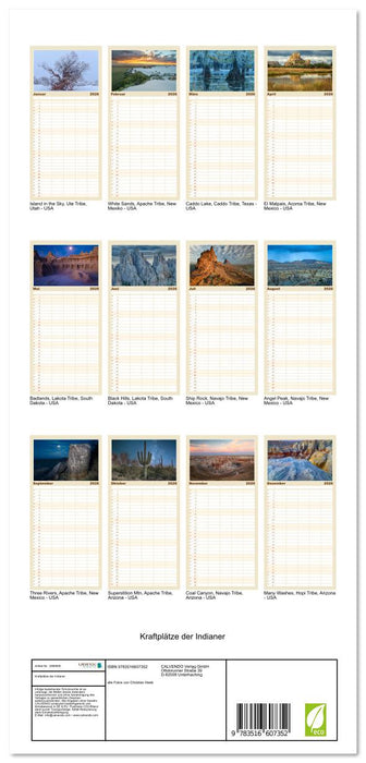 Kraftplätze der Indianer (CALVENDO Familienplaner 2026)