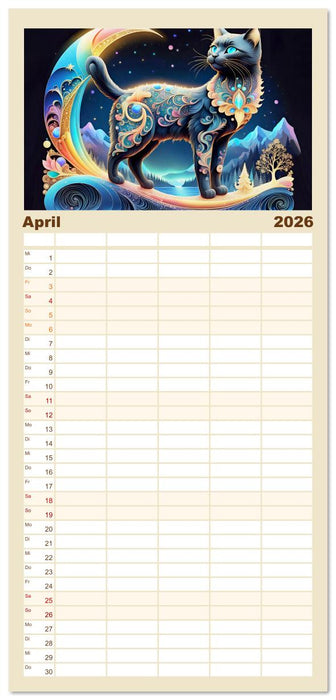 Tiere aus Regenbogenfarben (CALVENDO Familienplaner 2026)