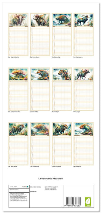 Liebenswerte Kreaturen (CALVENDO Familienplaner 2026)