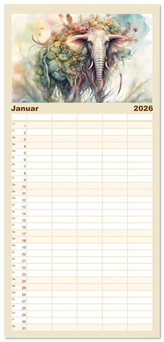 Liebenswerte Kreaturen (CALVENDO Familienplaner 2026)