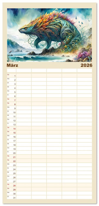 Liebenswerte Kreaturen (CALVENDO Familienplaner 2026)