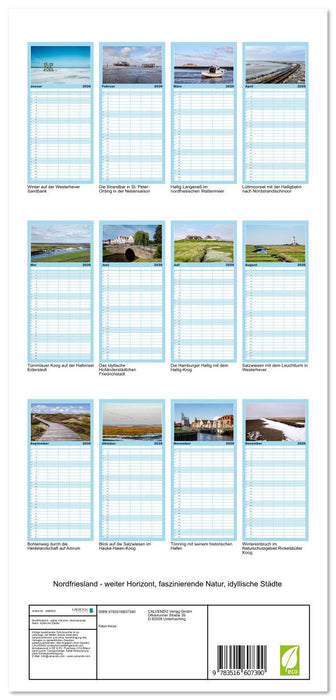 Nordfriesland - weiter Horizont, faszinierende Natur, idyllische Städte (CALVENDO Familienplaner 2026)