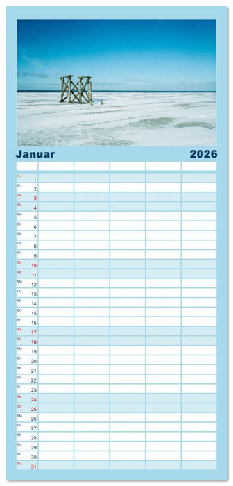 Nordfriesland - weiter Horizont, faszinierende Natur, idyllische Städte (CALVENDO Familienplaner 2026)