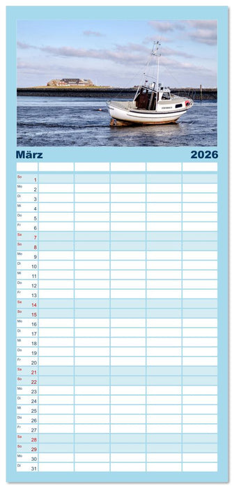 Nordfriesland - weiter Horizont, faszinierende Natur, idyllische Städte (CALVENDO Familienplaner 2026)