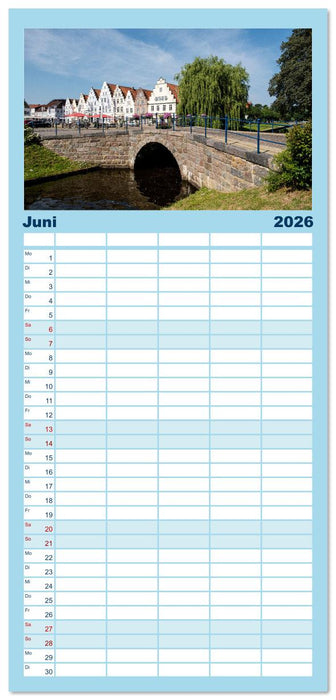 Nordfriesland - weiter Horizont, faszinierende Natur, idyllische Städte (CALVENDO Familienplaner 2026)