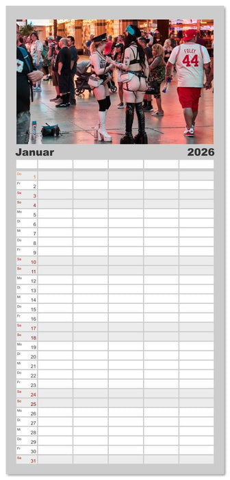 Las Vegas Nightlife - Neonlichter, Casinos und unvergessliche Nächte (CALVENDO Familienplaner 2026)