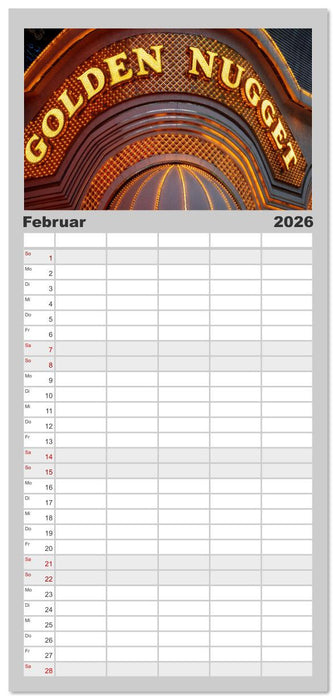 Las Vegas Nightlife - Neonlichter, Casinos und unvergessliche Nächte (CALVENDO Familienplaner 2026)