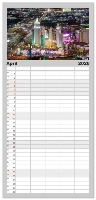 Las Vegas Nightlife - Neonlichter, Casinos und unvergessliche Nächte (CALVENDO Familienplaner 2026)