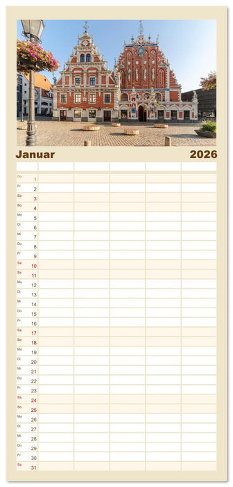 Via Baltica - eine Reise durch Estland, Lettland und Litauen (CALVENDO Familienplaner 2026)