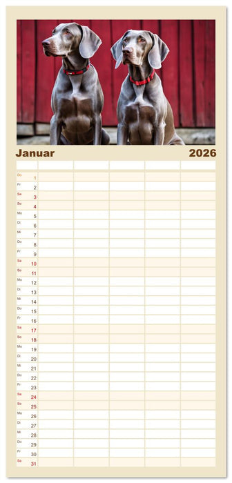 Treue Jagdbegleiter (CALVENDO Familienplaner 2026)