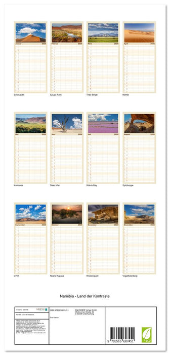 Namibia - Land der Kontraste (CALVENDO Familienplaner 2026)