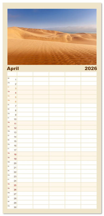 Namibia - Land der Kontraste (CALVENDO Familienplaner 2026)