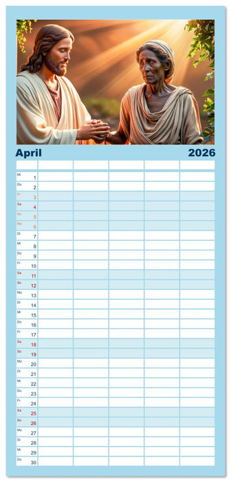 Durch das Jahr mit Jesus (CALVENDO Familienplaner 2026)