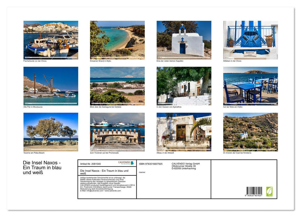 Die Insel Naxos - Ein Traum in blau und weiß (CALVENDO Wandkalender 2026)