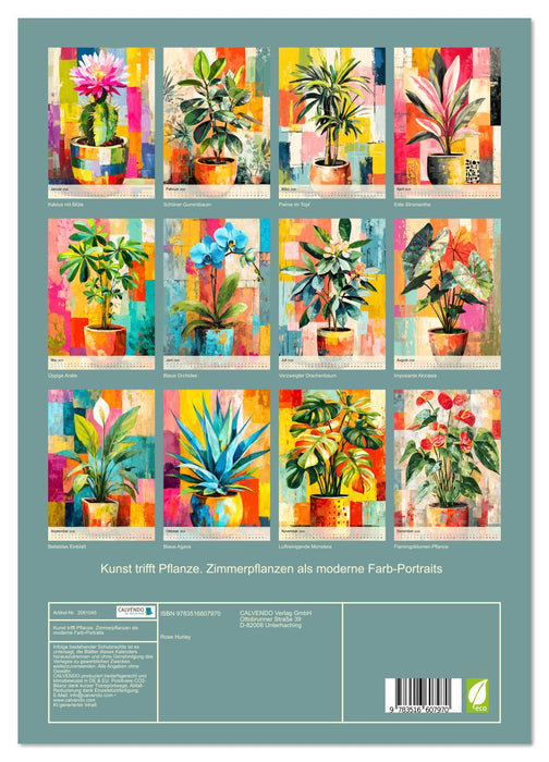 Kunst trifft Pflanze. Zimmerpflanzen als moderne Farb-Portraits (CALVENDO Premium Wandkalender 2026)
