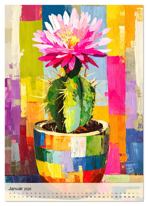 Kunst trifft Pflanze. Zimmerpflanzen als moderne Farb-Portraits (CALVENDO Premium Wandkalender 2026)