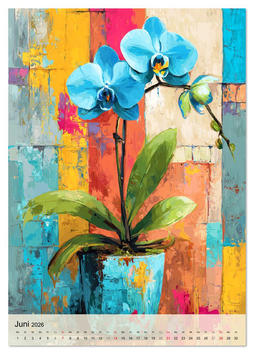 Kunst trifft Pflanze. Zimmerpflanzen als moderne Farb-Portraits (CALVENDO Premium Wandkalender 2026)