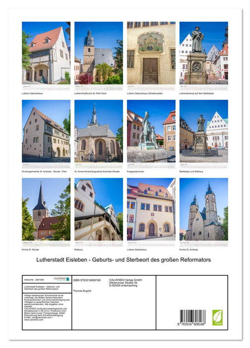 Lutherstadt Eisleben - Geburts- und Sterbeort des großen Reformators (CALVENDO Premium Wandkalender 2026)