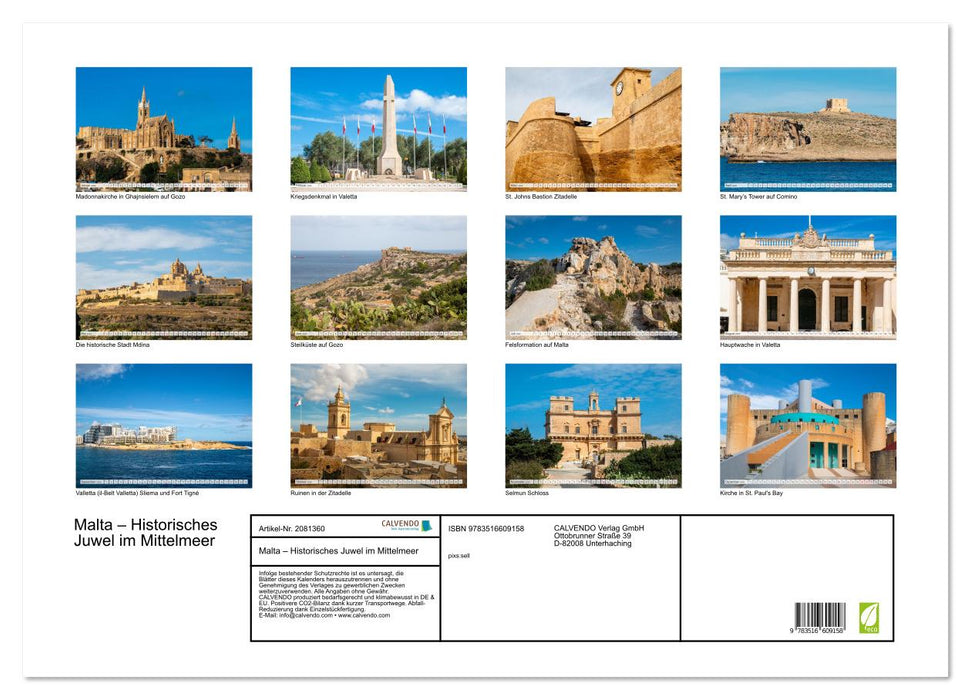 Malta – Historisches Juwel im Mittelmeer (CALVENDO Wandkalender 2026)