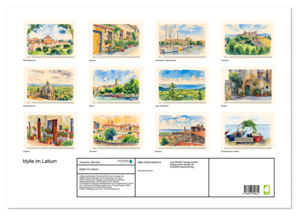 Idylle im Latium (CALVENDO Wandkalender 2026)