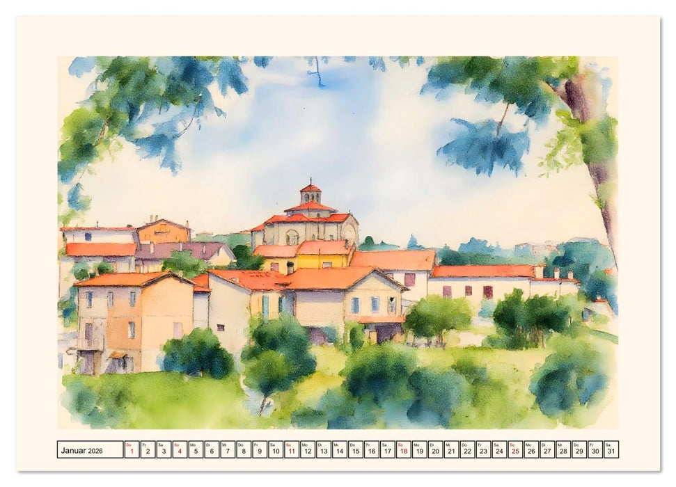 Idylle im Latium (CALVENDO Premium Wandkalender 2026)