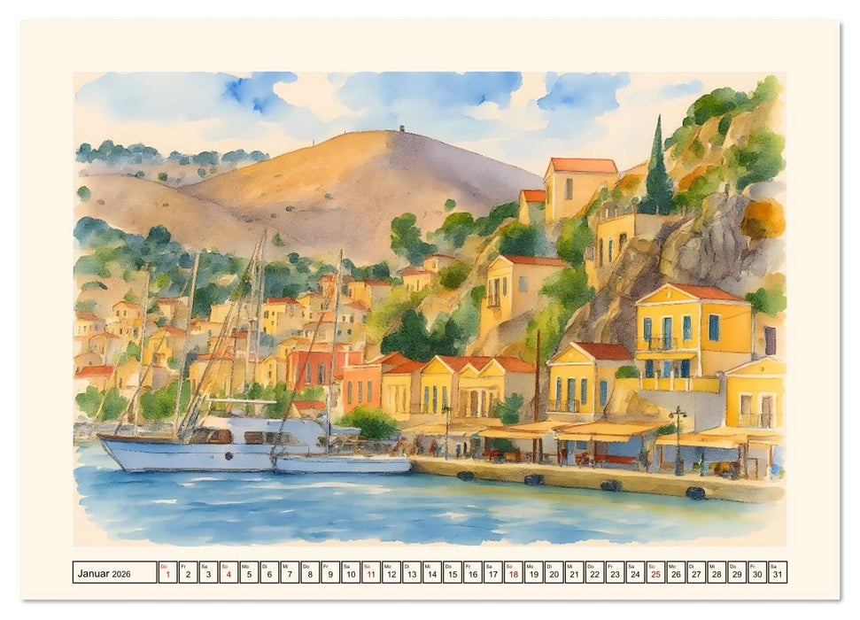 Zauberhafte griechische Inselwelt (CALVENDO Wandkalender 2026)