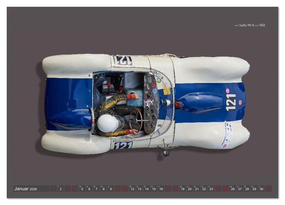 Two-Seater Racing Cars 1950-1960 (CALVENDO Premium Wandkalender 2026)