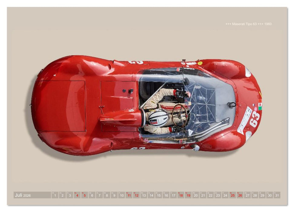 Two-Seater Racing Cars 1950-1960 (CALVENDO Premium Wandkalender 2026)