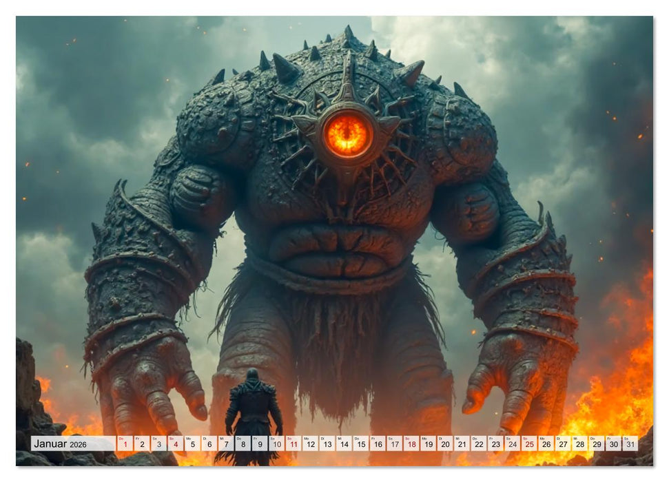 Keltische Mythologie - Götter, Helden und Monster (CALVENDO Premium Wandkalender 2026)