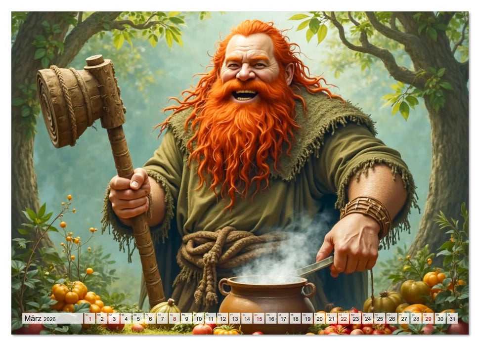 Keltische Mythologie - Götter, Helden und Monster (CALVENDO Premium Wandkalender 2026)