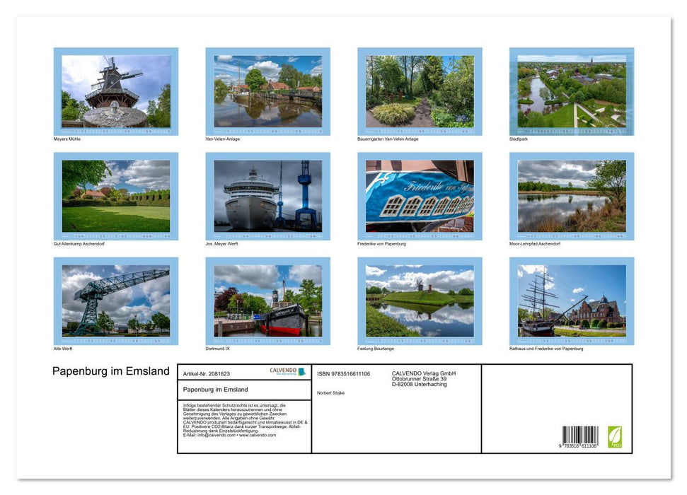 Papenburg im Emsland (CALVENDO Wandkalender 2026)