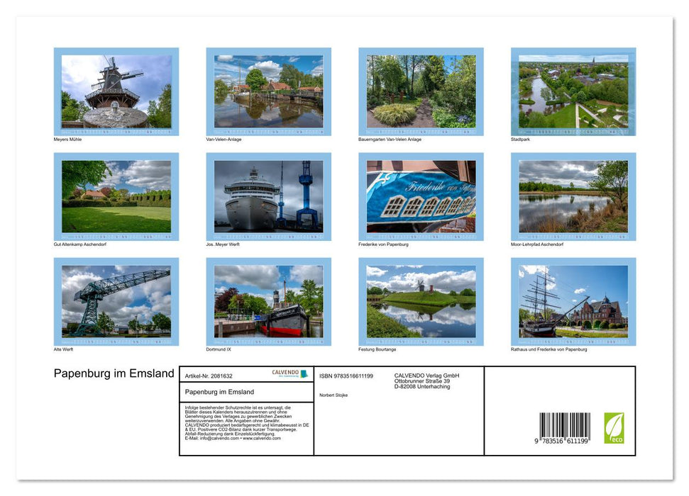 Papenburg im Emsland (CALVENDO Premium Wandkalender 2026)