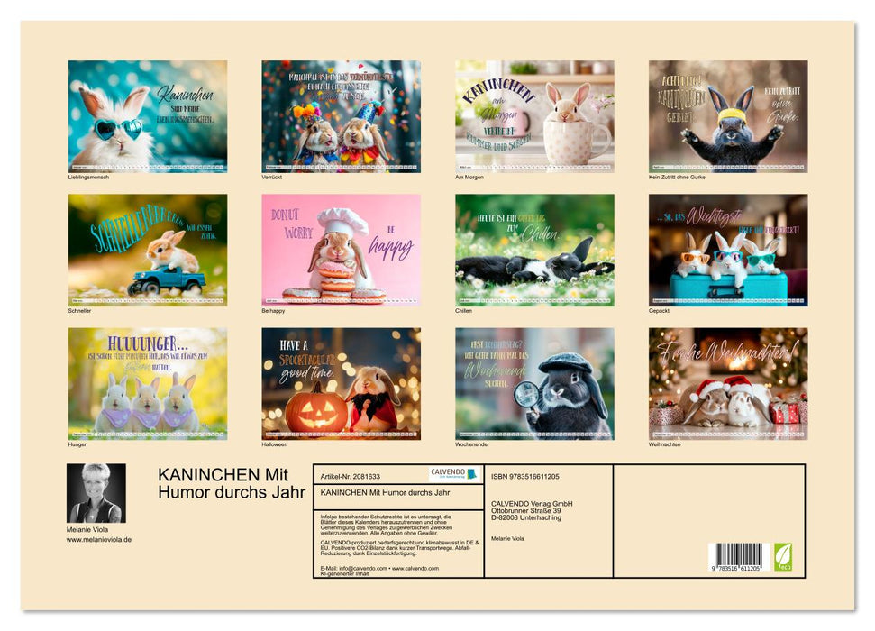 KANINCHEN Mit Humor durchs Jahr (CALVENDO Wandkalender 2026)
