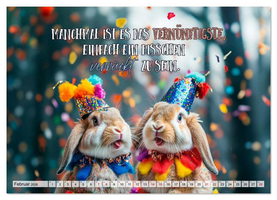 KANINCHEN Mit Humor durchs Jahr (CALVENDO Wandkalender 2026)