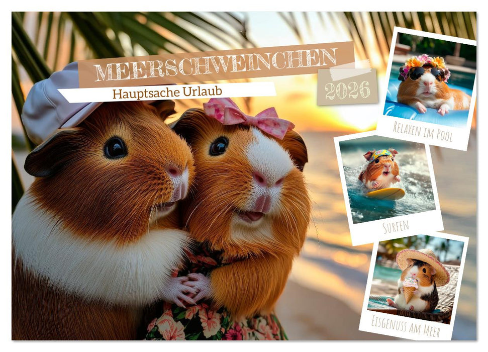 Meerschweinchen - Hauptsache Urlaub (CALVENDO Wandkalender 2026)