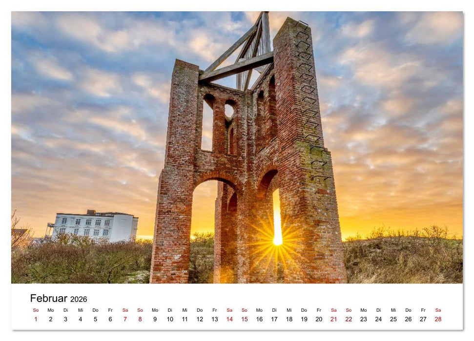 Insel Borkum - Ein Jahr zwischen Wind und Wellen (CALVENDO Premium Wandkalender 2026)
