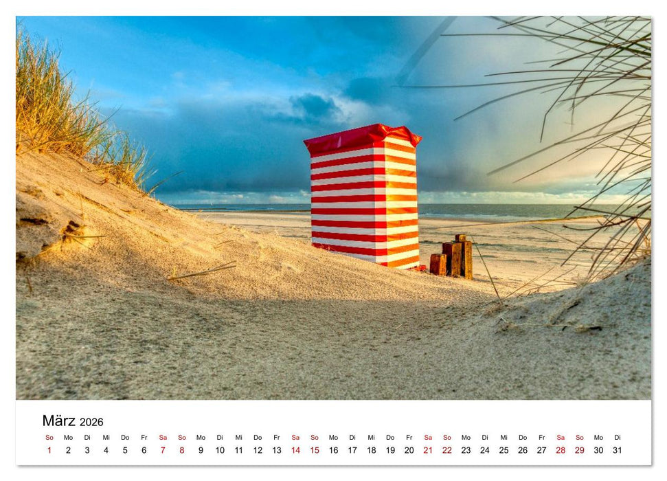 Insel Borkum - Ein Jahr zwischen Wind und Wellen (CALVENDO Premium Wandkalender 2026)