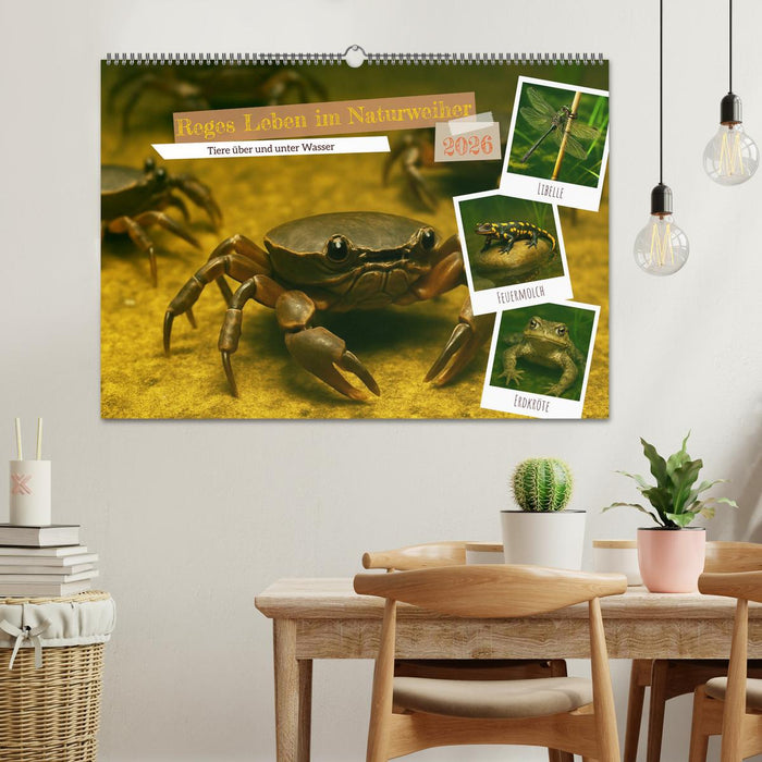 Reges Leben im Naturweiher - Tiere über und unter Wasser (CALVENDO Wandkalender 2026)
