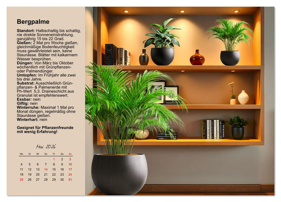 Bestes Raumklima durch Zimmerpflanzen (CALVENDO Wandkalender 2026)