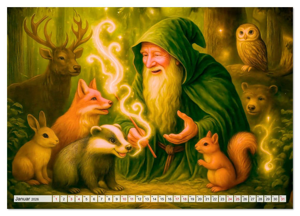 Magische Meister - Kalender über Zauberer und ihre Kräfte (CALVENDO Premium Wandkalender 2026)