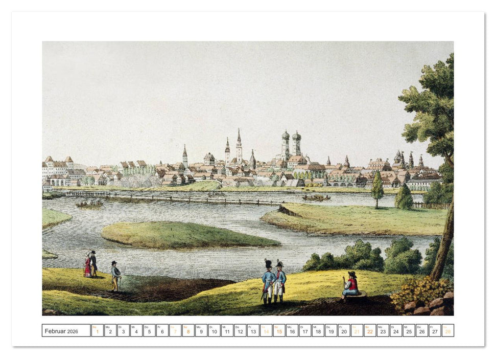 München: In alten Stichen und Zeichnungen (CALVENDO Wandkalender 2026)