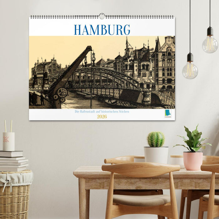 Hamburg: Die Hafenstadt auf historischen Stichen (CALVENDO Wandkalender 2026)