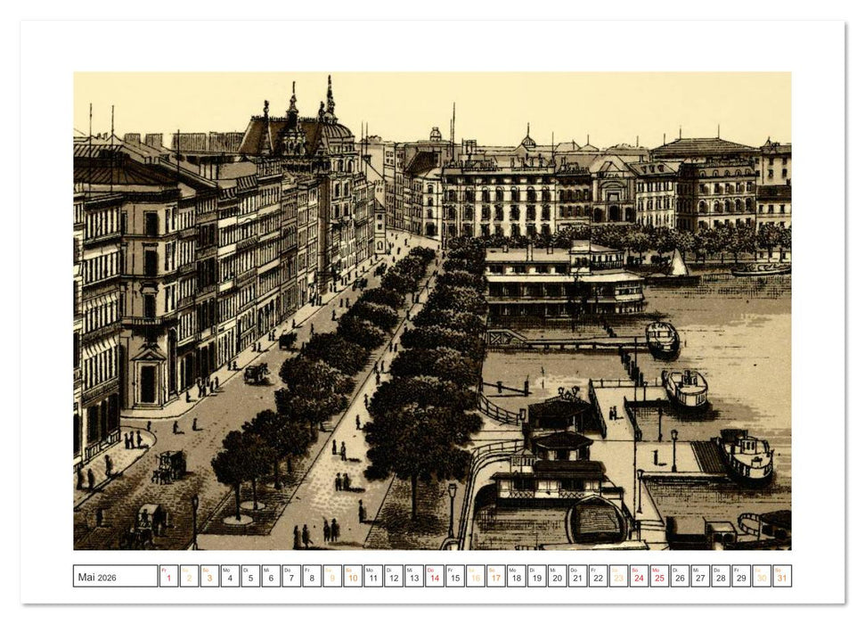 Hamburg: Die Hafenstadt auf historischen Stichen (CALVENDO Wandkalender 2026)