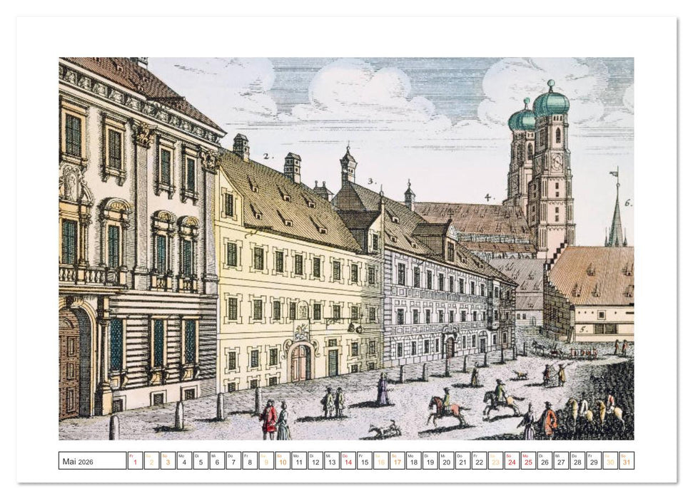 München: In alten Stichen und Zeichnungen (CALVENDO Premium Wandkalender 2026)