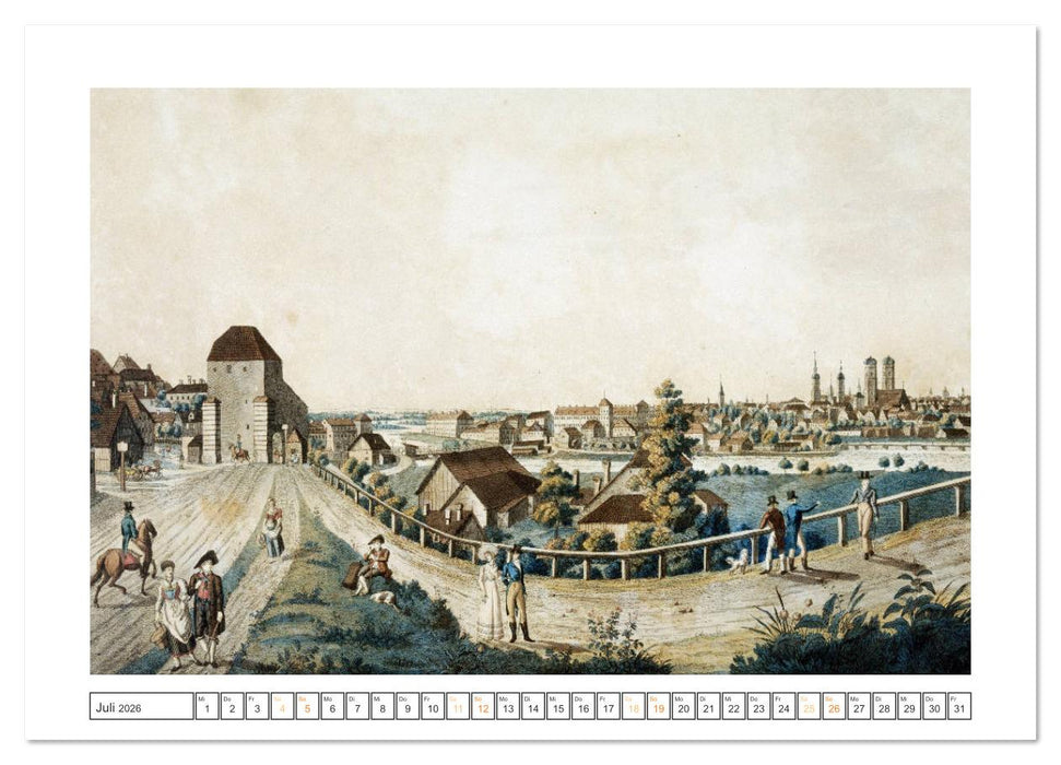 München: In alten Stichen und Zeichnungen (CALVENDO Premium Wandkalender 2026)