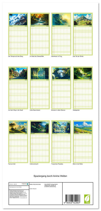 Spaziergang durch Anime Welten (CALVENDO Familienplaner 2026)