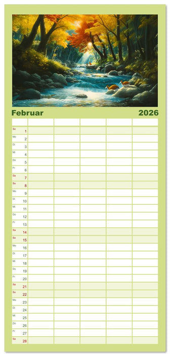 Spaziergang durch Anime Welten (CALVENDO Familienplaner 2026)